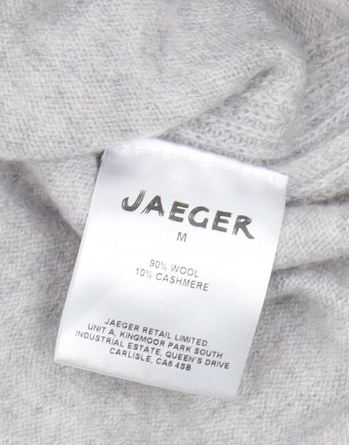 Jaeger Women's Grey Medium Crew Neck Pullover Jumper