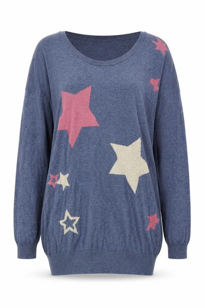 Womens UK Size S Wrap Blue Pullover Jumper