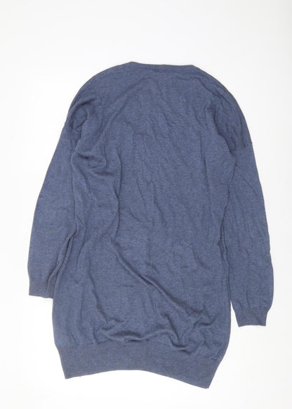 Womens UK Size S Wrap Blue Pullover Jumper