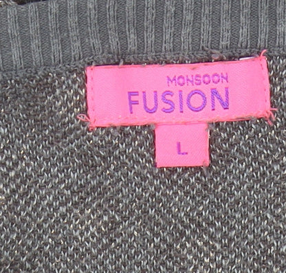 Womens UK Size L Monsoon Grey Pullover Jumper
