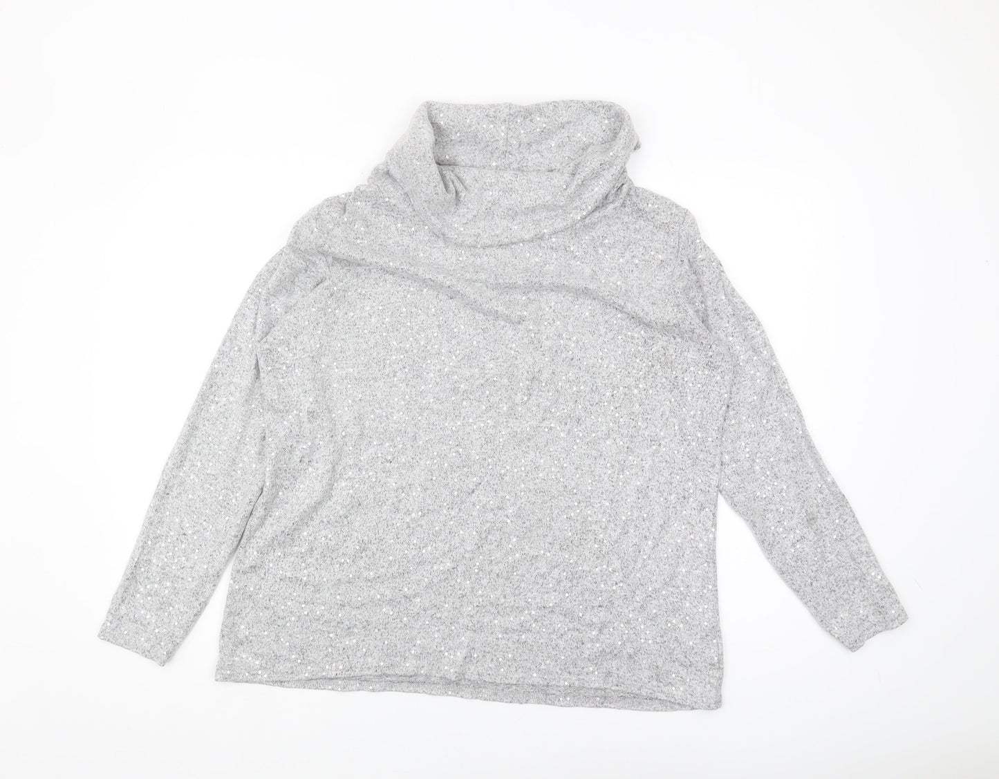 Womens UK Size M Isle Essentials Grey Pullover Jumper