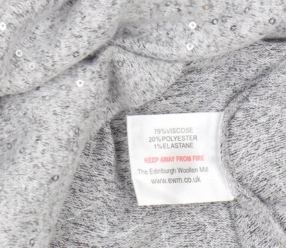 Womens UK Size M Isle Essentials Grey Pullover Jumper