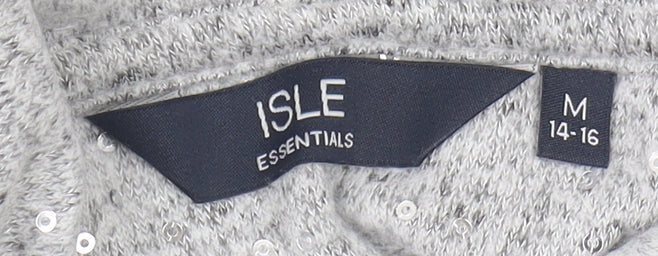 Womens UK Size M Isle Essentials Grey Pullover Jumper
