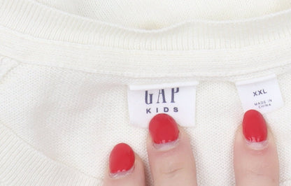 GAP Kids Ivory Star Pullover Jumper, Girls Size 14, Cotton