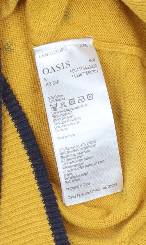Womens UK Size S Oasis Yellow Pullover Jumper