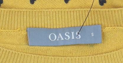 Womens UK Size S Oasis Yellow Pullover Jumper