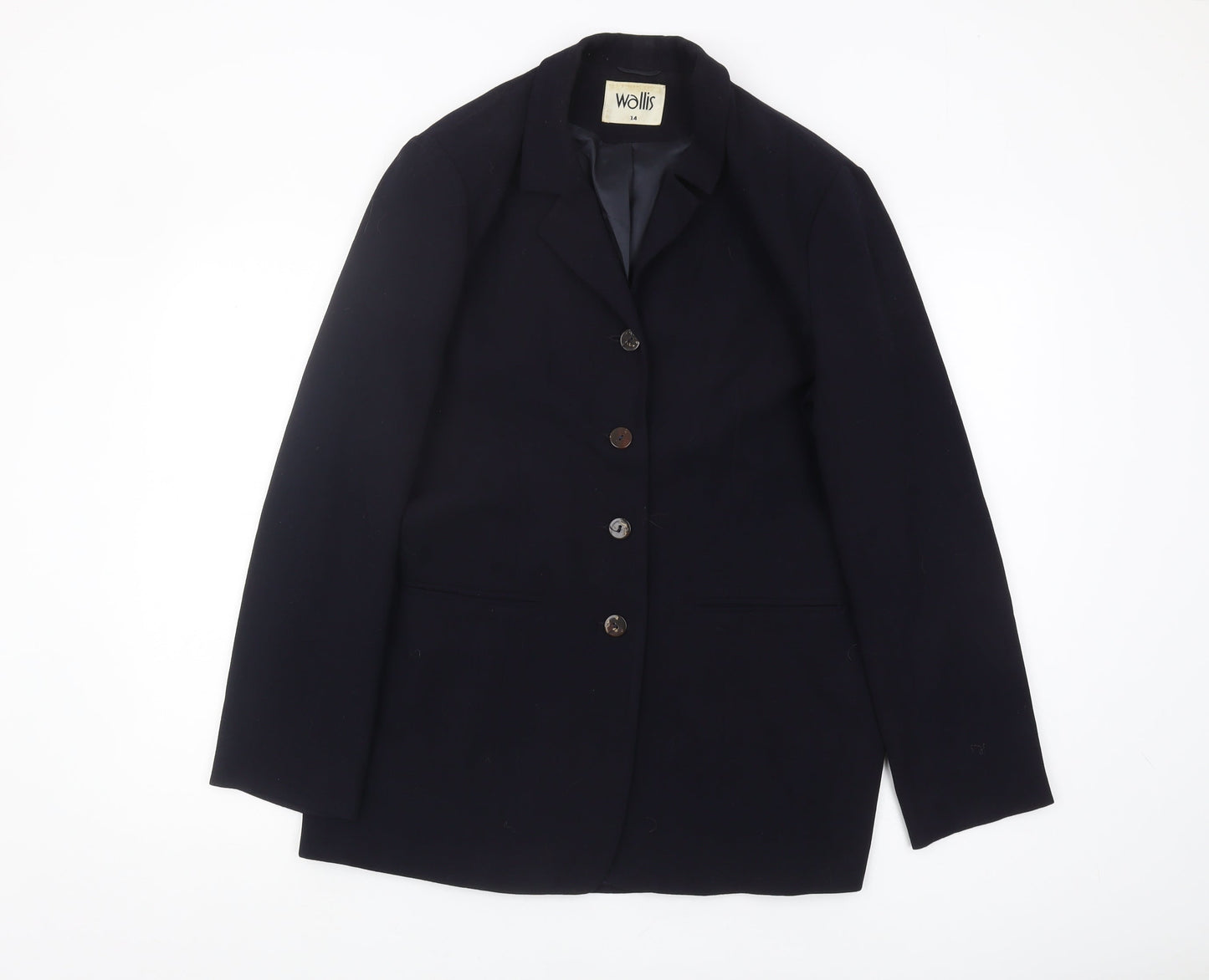 Wallis Women's Black Suit Jacket Size 14 Regular Fit