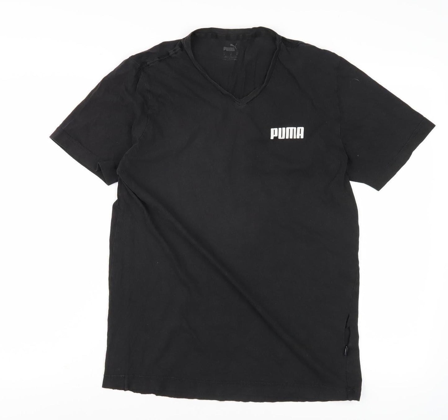 Puma Men's Black Crew Neck T-Shirt, Size M, Cotton