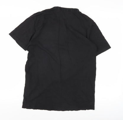 Puma Men's Black Crew Neck T-Shirt, Size M, Cotton