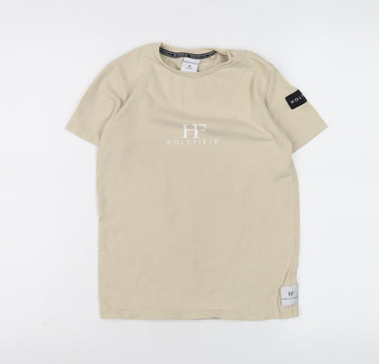 Holyfield Unisex Kids Beige Cotton T-Shirt XS Casual