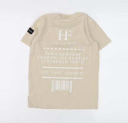 Holyfield Unisex Kids Beige Cotton T-Shirt XS Casual