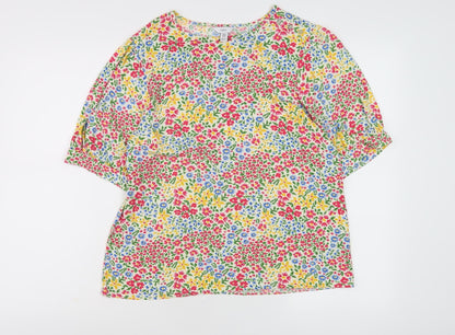 M&Co Women's Multicoloured Floral Top, Size 14