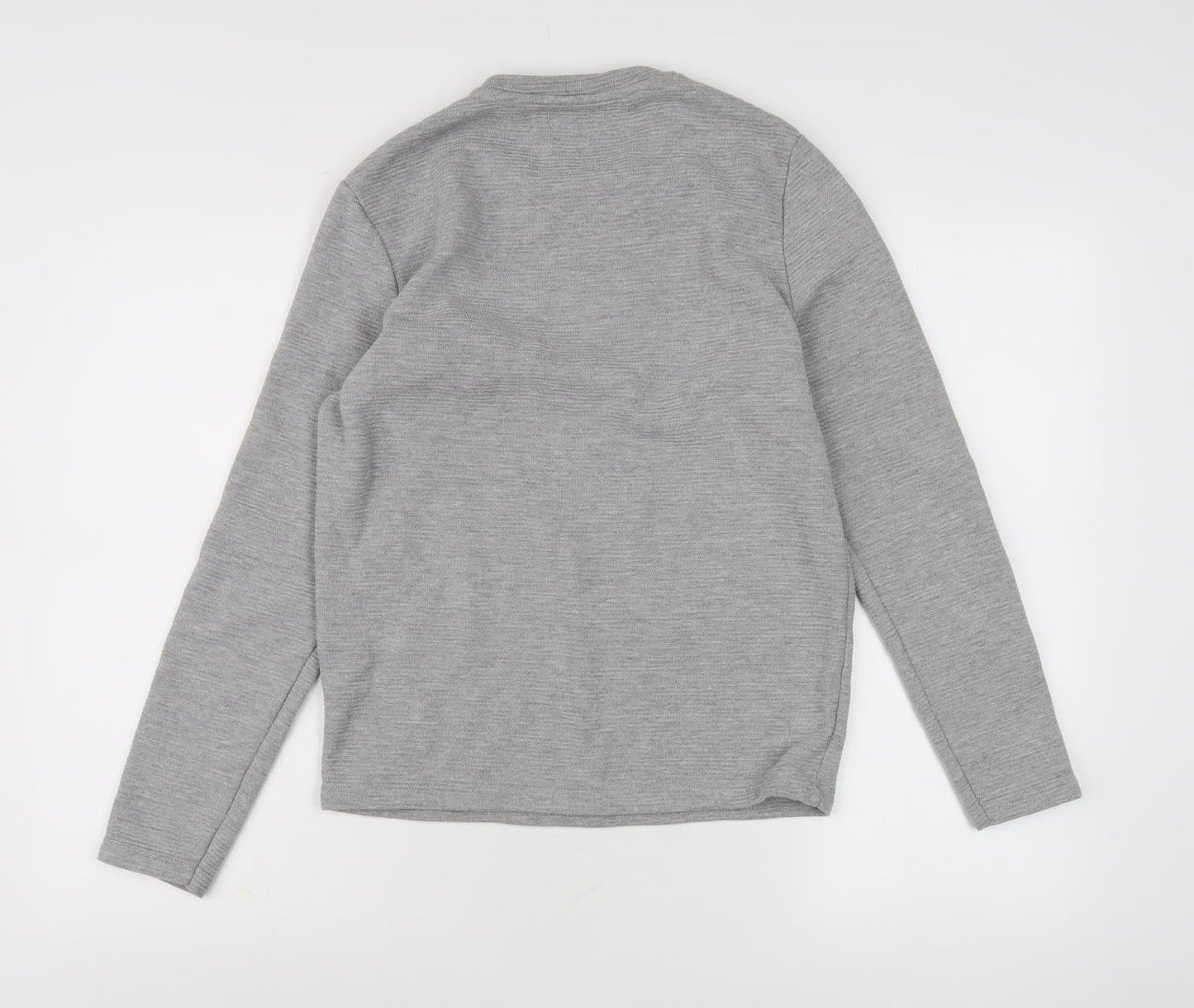 Zara Men's Grey Long Sleeve Knit Top, Size S