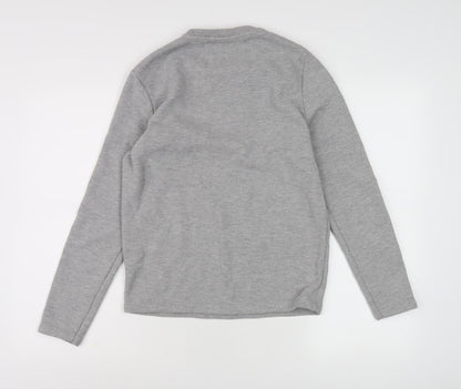 Zara Men's Grey Long Sleeve Knit Top, Size S