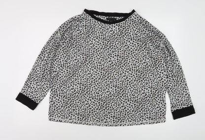 Donna Karan Women's Multicoloured Animal Print Blouse L
