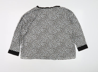 Donna Karan Women's Multicoloured Animal Print Blouse L