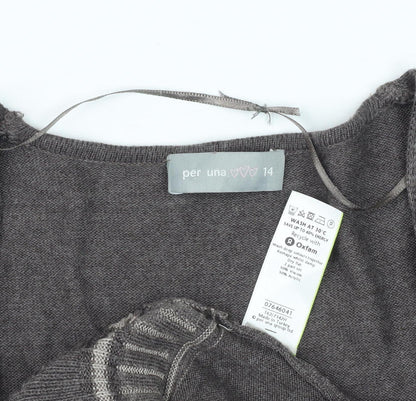Womens UK Size 14 Per Una Brown Cardigan Jumper