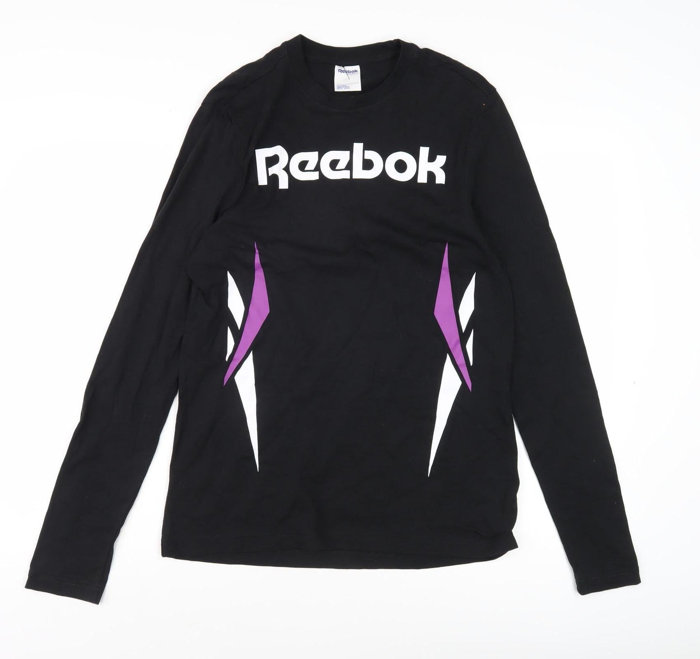 Reebok Men's Black XS Graphic Print Long Sleeve Top