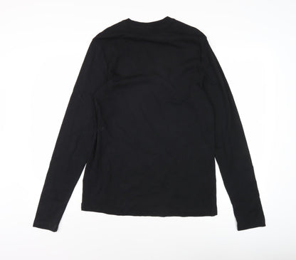 Reebok Men's Black XS Graphic Print Long Sleeve Top