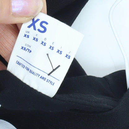 Reebok Men's Black XS Graphic Print Long Sleeve Top