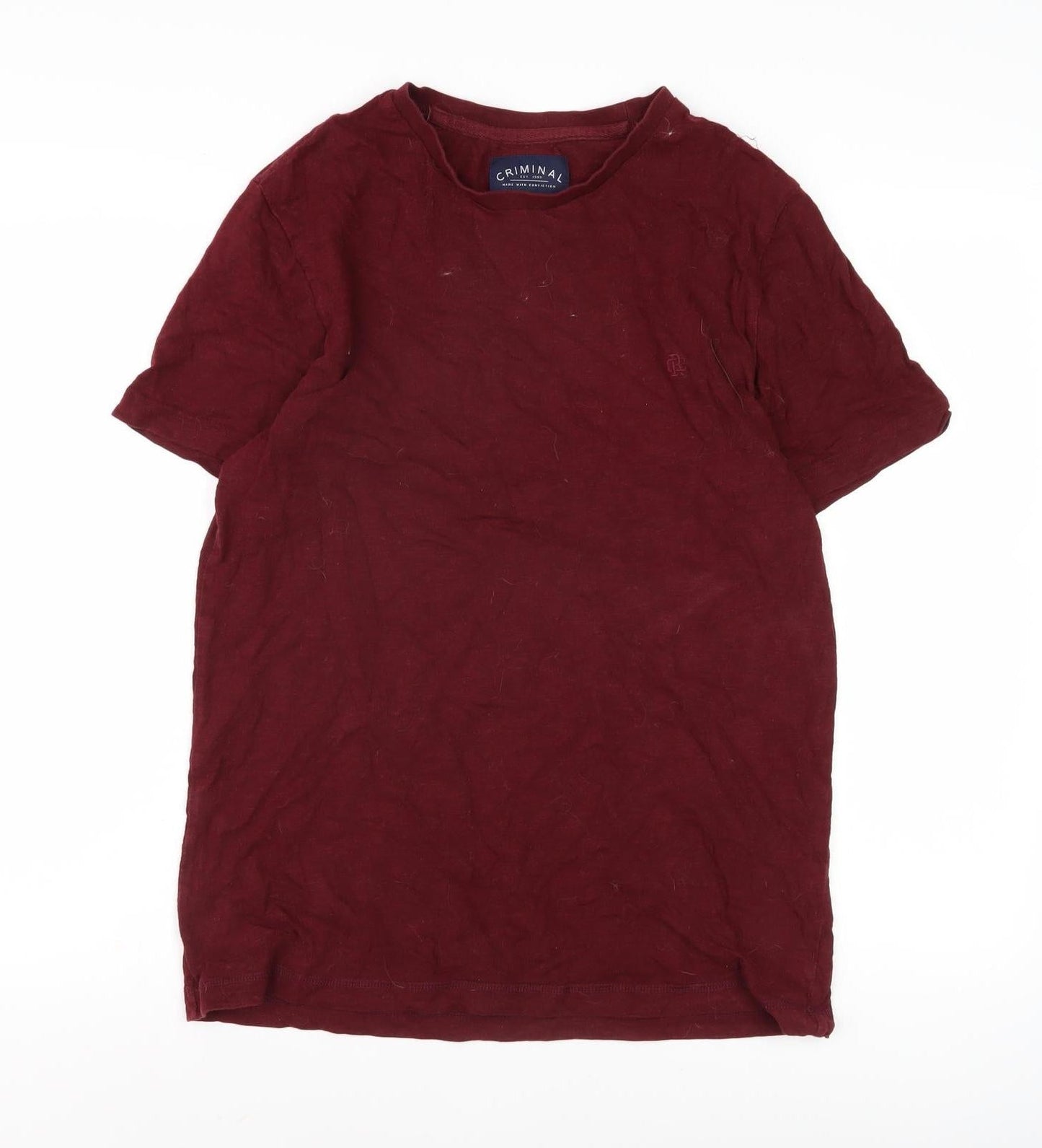 Mens UK Size L Criminal Red  T-Shirt