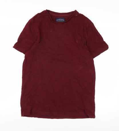 Mens UK Size L Criminal Red  T-Shirt