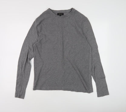 River Island Men's Grey Long Sleeve T-Shirt S