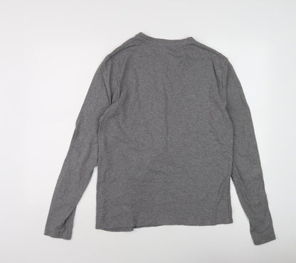 River Island Men's Grey Long Sleeve T-Shirt S