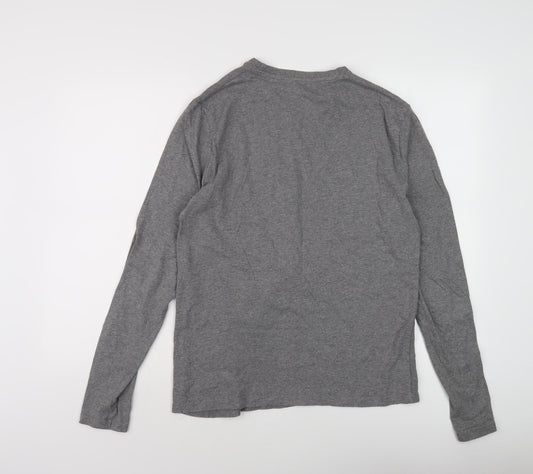 River Island Men's Grey Long Sleeve T-Shirt S