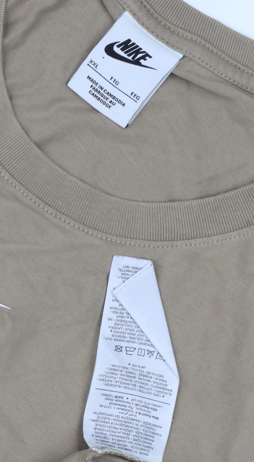 Nike Men’s Beige 2XL T-Shirt with Logo