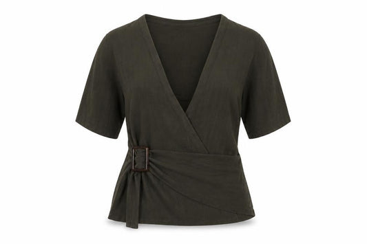 Womens UK Size M Zara Green Wrap Blouse