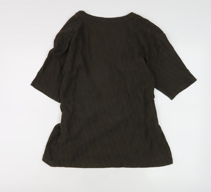 Womens UK Size M Zara Green Wrap Blouse