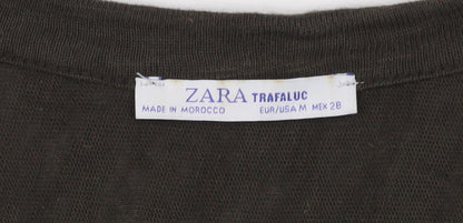 Womens UK Size M Zara Green Wrap Blouse