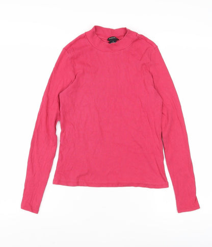 Womens UK Size S Monki Pink Basic T-Shirt