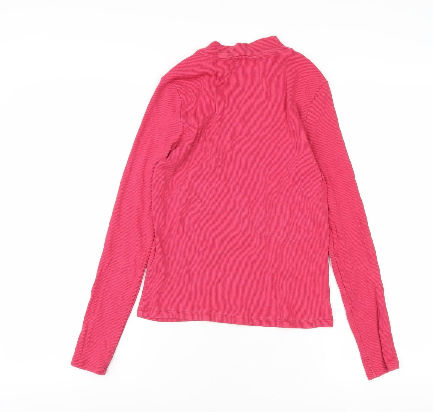 Womens UK Size S Monki Pink Basic T-Shirt