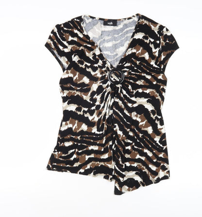 Womens UK Size M Wallis Multicoloured Basic Blouse