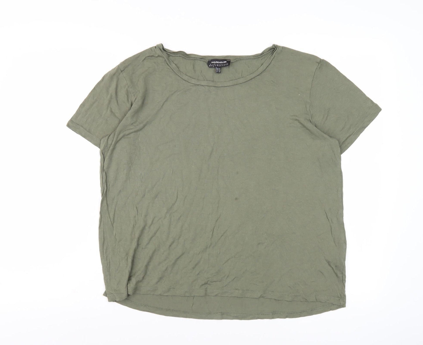Womens UK Size 16 Warehouse Green Basic T-Shirt