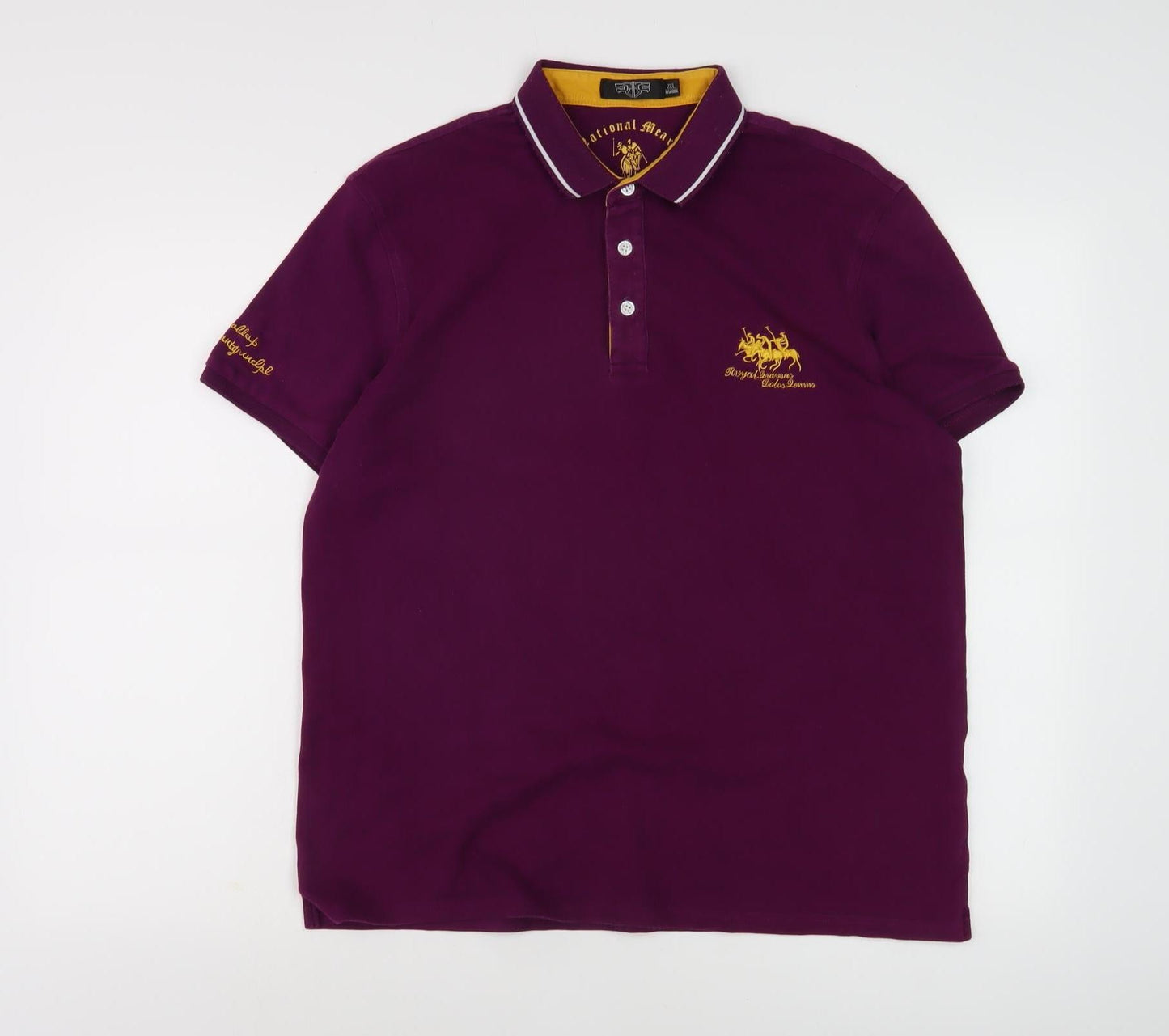 Men's Purple Polo 2XL Short Sleeve Cotton