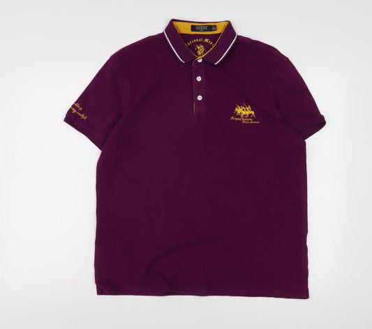 Men's Purple Polo 2XL Short Sleeve Cotton