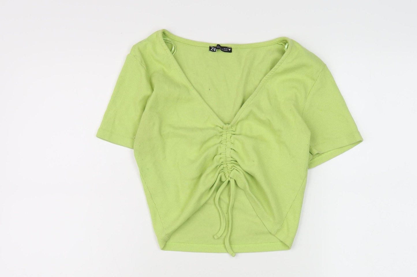 Womens UK Size L Zara Green Tunic Cropped