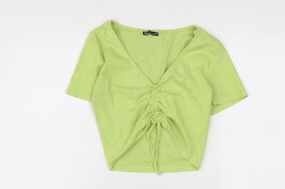 Womens UK Size L Zara Green Tunic Cropped