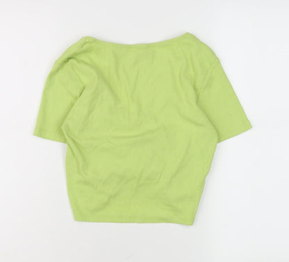 Womens UK Size L Zara Green Tunic Cropped