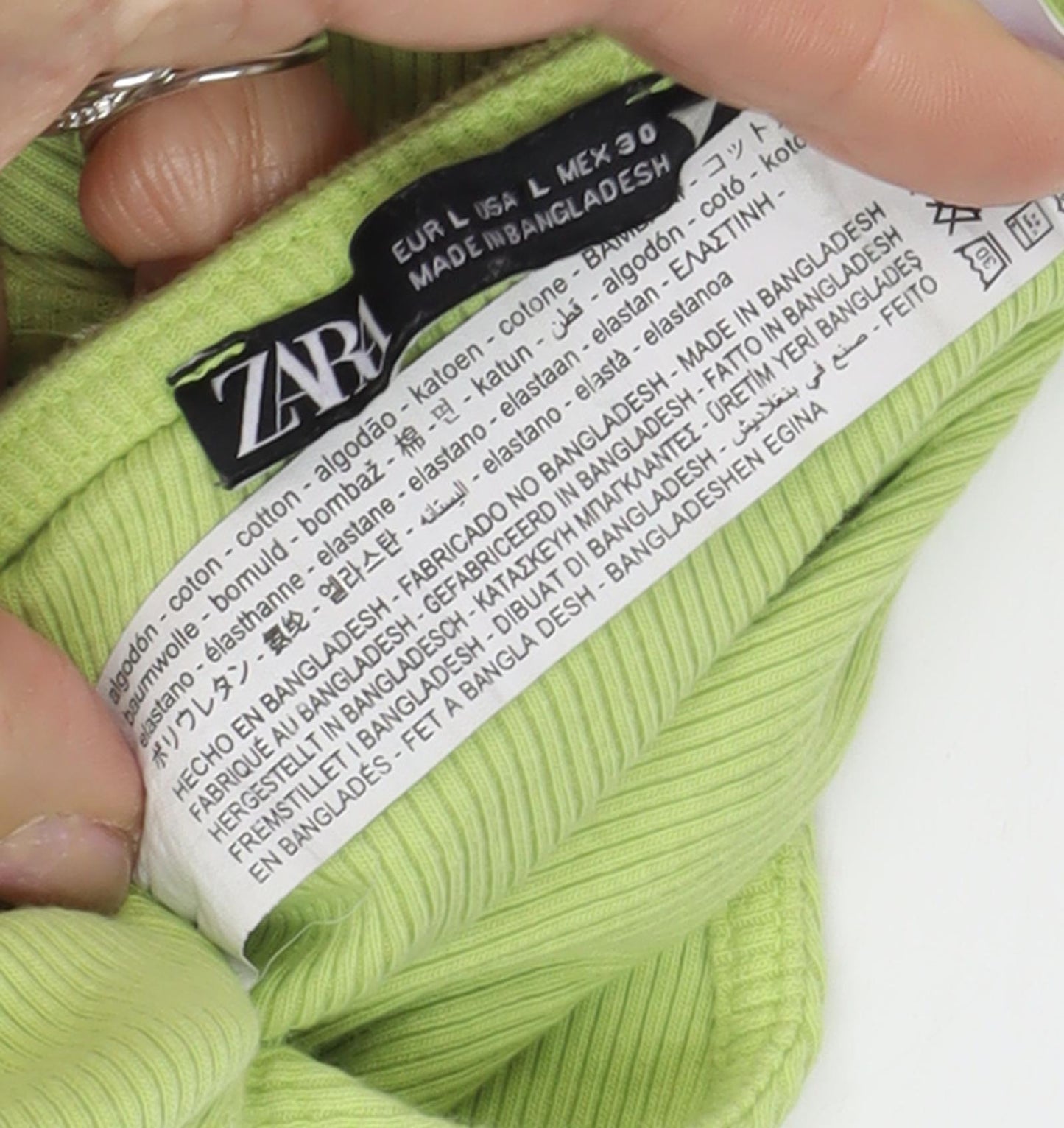 Womens UK Size L Zara Green Tunic Cropped