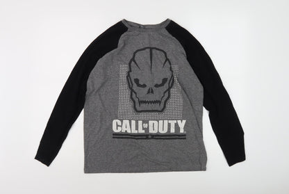 Boys Grey Black Call of Duty Graphic T-Shirt, Size 12
