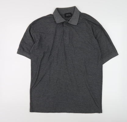 Zantos Men's Grey Polo Shirt L Solid Casual
