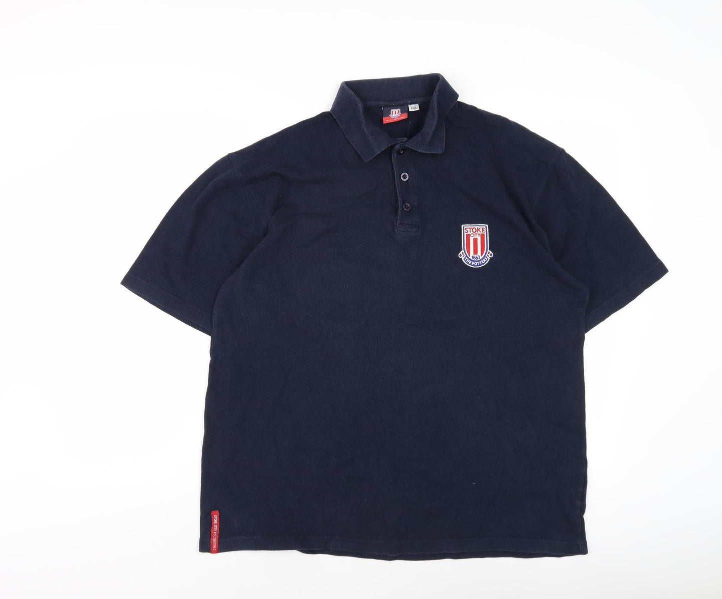 Stoke City Men's Navy Polo Shirt 2XL Short Sleeve