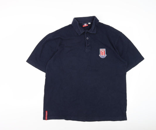 Stoke City Men's Navy Polo Shirt 2XL Short Sleeve
