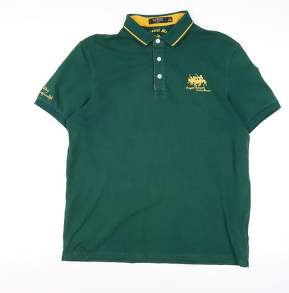 Men's Green Polo Shirt 2XL featuring Logo