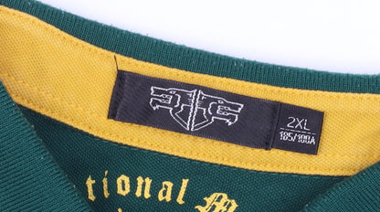 Men's Green Polo Shirt 2XL featuring Logo