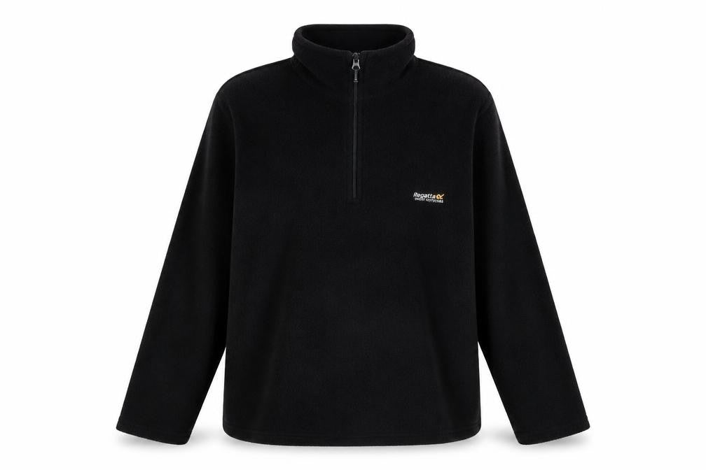 Front view of Regatta Black unisex 1/4 zip sweatshirt l